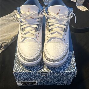 Jordan Kids White and Blue Sneakers